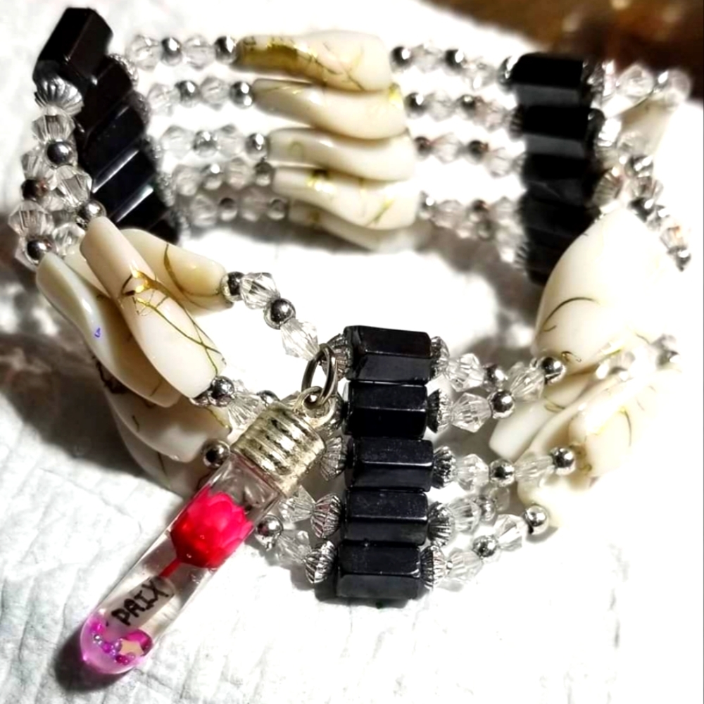 Name on rice lucky magnetic bracelet/necklace